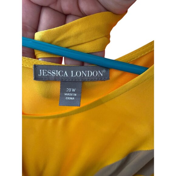 Jessica London Striped Maxi Dress Yellow Size 20W Minimalist Summer Coastal Boho - Picture 3 of 13